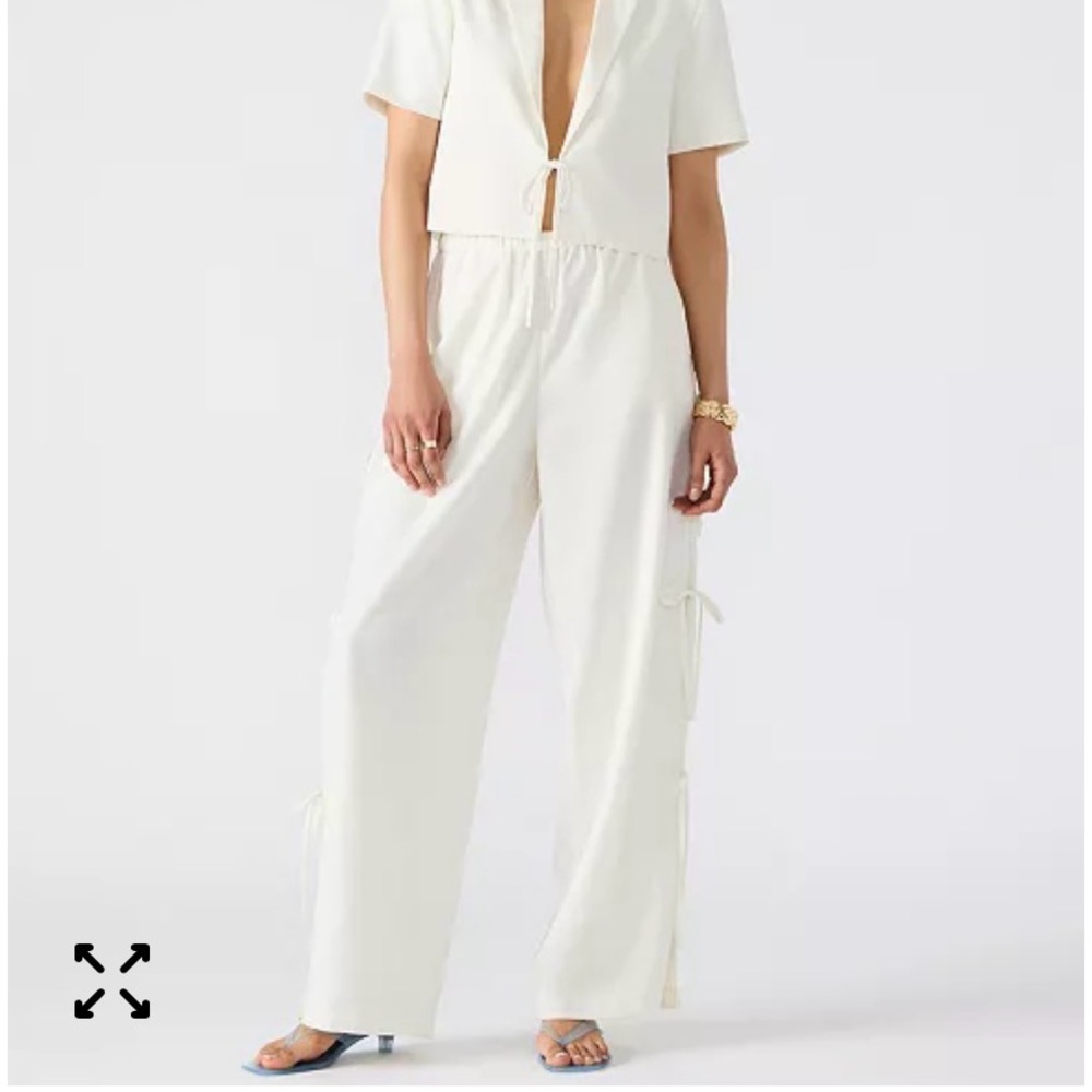 Steve Madden Cream Wide Leg Pants - Picture 2 of 8